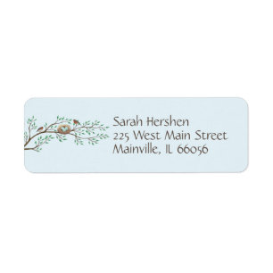 Robin Birds Nest Eggs Spring Baby shower Etiket