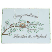 Robin Birds Nest Eggs Spring Baby shower Groot Cadeauzakje (Voorkant)