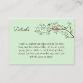 Robin Birds Nest Eggs Spring Baby shower Informatiekaartje (Voorkant)