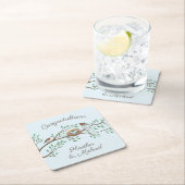 Robin Birds Nest Eggs Spring Baby shower Kartonnen Onderzetters (Insitu)