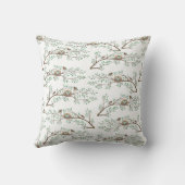 Robin Birds Nest Eggs Spring Baby shower Kussen (Achterkant)