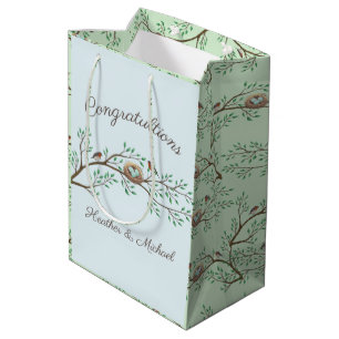 Robin Birds Nest Eggs Spring Baby shower Medium Cadeauzakje