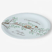 Robin Birds Nest Eggs Spring Baby shower Papieren Bordje (Gekanteld)