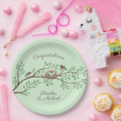 Robin Birds Nest Eggs Spring Baby shower Papieren Bordje (Feest)