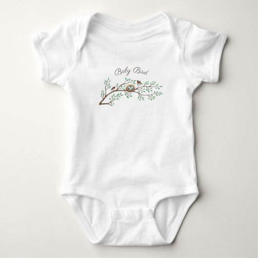 Robin Birds Nest Eggs Spring Baby shower Romper (Voorkant)