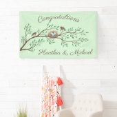 Robin Birds Nest Eggs Spring Baby shower Spandoek (Insitu)