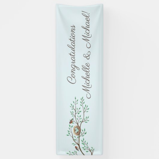 Robin Birds Nest Eggs Spring Baby shower Spandoek (Verticaal)
