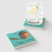 Robin Birds Stenen Onderzetter (Zijkant)