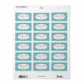 Robin blauw elegante damast grens bruiloft gunst l etiket (Full Sheet)