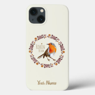 Robin Botanical  Flowers voor vogelliefhebber Case-Mate iPhone Case