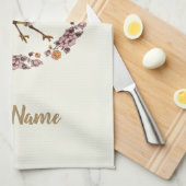 Robin Botanical Flowers voor vogelliefhebber Theedoek (Quarter Fold)