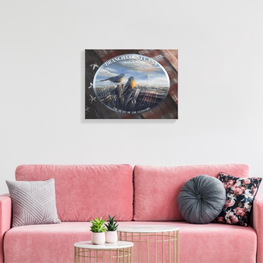 Robin Branch Co. MICH. Canvas Afdruk (Insitu (Woonkamer))