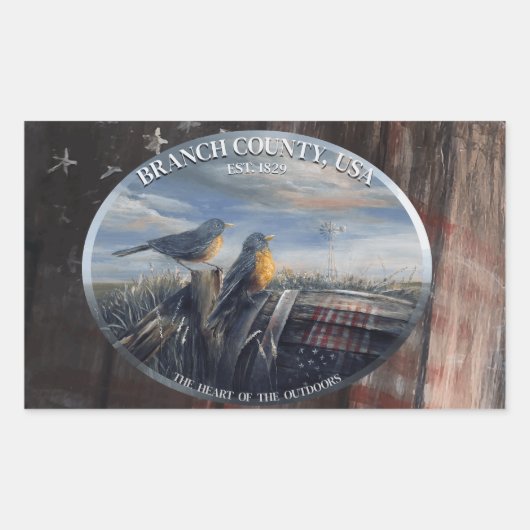 Robin Branch Co MICH Rechthoekige Sticker (Voorkant)