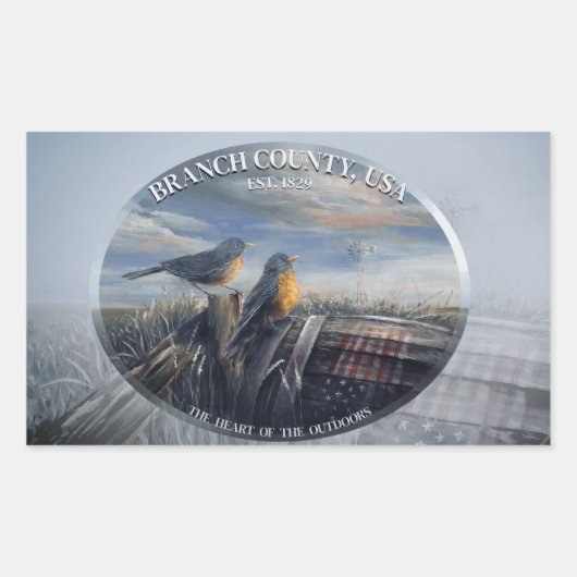 Robin Branch Co MICH Rechthoekige Sticker (Voorkant)