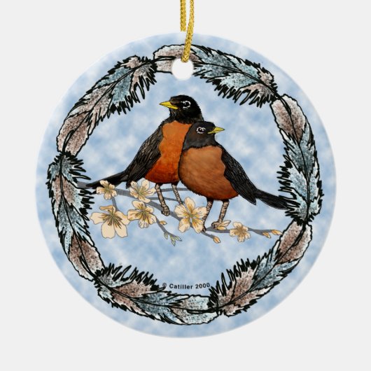 Robin branch ornament (Voorkant)