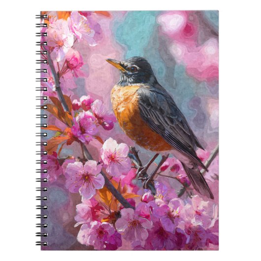 Robin Cherry Blossom Notitieboek (Voorkant)