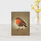  Robin Christmas Kaart (Gele Bloem)