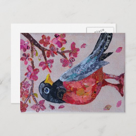 Robin - collageart. briefkaart (Voorkant / Achterkant)