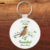 Robin Connecticut State Bird Sleutelhanger (Voorkant)