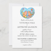 Robin Couple Cute Birds Easy DIY Garden Wedding Kaart (Voorkant)