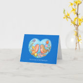 Robin Couple Love Jubileum Valentijnsdag Kaart (Gele Bloem)