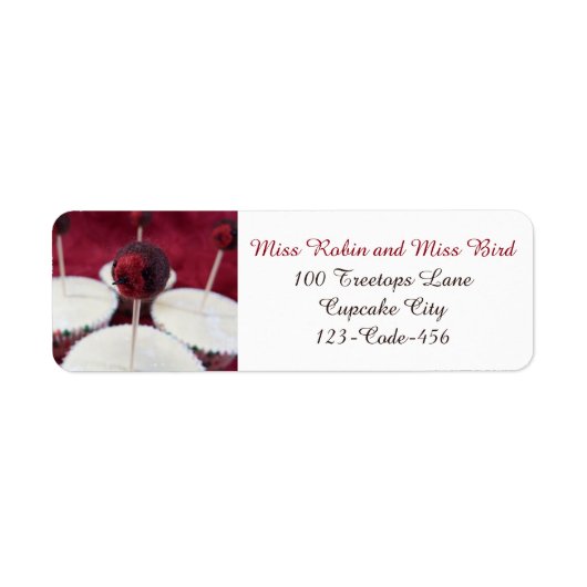 Robin Cupcakes Adresetiketten Etiket (Voorkant)