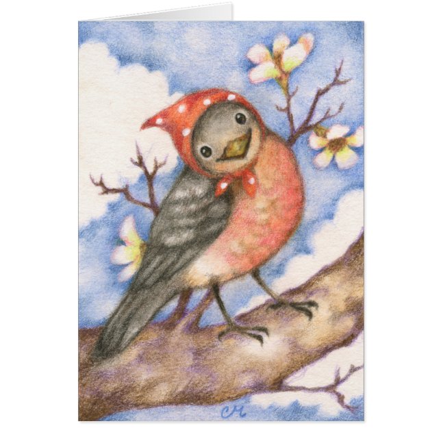 Robin - Cute Bird Art Card (Voorkant)