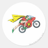 Robin & Cycle Ronde Sticker (Voorkant)