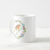 Robin de vogel van Kerstmis Koffiemok (Voorkant links)