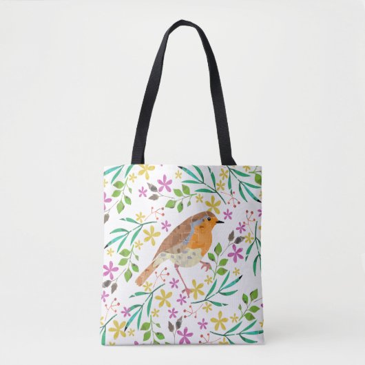 Robin de vogel van Kerstmis Tote Bag (Voorkant)