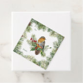 Robin, dennen, snoepsnoeren, poinsettia Kerstmis Bedankjes Labels (In situ)