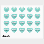 Robin Egg Blau Dank U Monogram Huwelijk Hart Sticker (Vel)