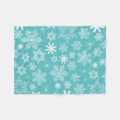 Robin Egg Blau Witte Sneeuwvlok Patroon Fleece Deken (Voorkant (Horizontaal))