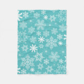 Robin Egg Blau Witte Sneeuwvlok Patroon Fleece Deken (Voorkant)