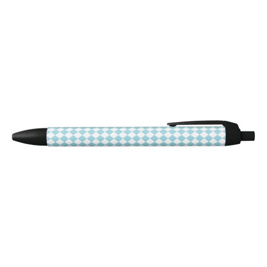 Robin Egg Blauw en Wit Chevron Pattern Classic Zwarte Inkt Pen (Bovenkant)