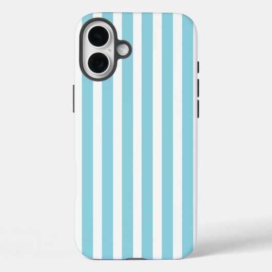 Robin Egg blauw en wit gestreept Case-Mate iPhone Case (Achterkant)