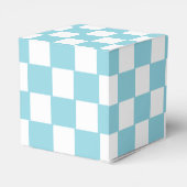 Robin Egg Blauw met Wit Vierkant Patroon Klassiek Bedankdoosjes (Achterkant)