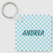 Robin Egg Blauw Schaakbord Foto Sleutelhanger (Voorkant)