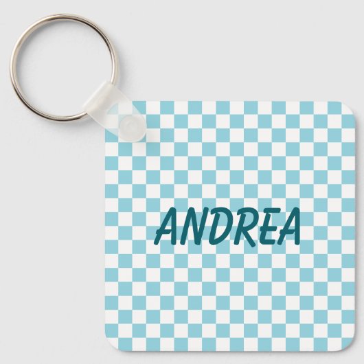 Robin Egg Blauw Schaakbord Foto Sleutelhanger (Voorkant)
