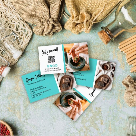 Robin Egg Blauw Social Media Iconen QR Code Foto Visitekaartje