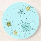 Robin Egg Blue Atomic Starburst Sandstone Onderzet Zandsteen Onderzetter (Voorkant)