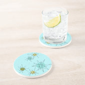 Robin Egg Blue Atomic Starburst Sandstone Onderzet Zandsteen Onderzetter (Zijkant)