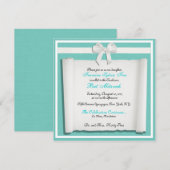 Robin Egg Blue Bat Mitzvah-uitnodigingen Kaart (Voorkant / Achterkant)