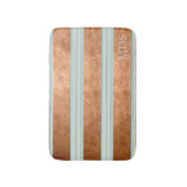 Robin Egg Blue Bold Monogram Striped Bath Mat (Voorkant Verticaal)