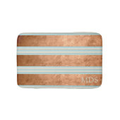 Robin Egg Blue Bold Monogram Striped Bath Mat (Voorkant)