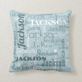 Robin Egg Blue Boy Baby's Names Modern Typografie Kussen