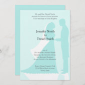 Robin Egg Blue Bride en Groom Wedding Invites Kaart (Voorkant / Achterkant)