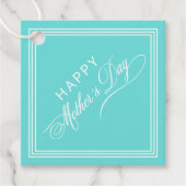 Robin Egg Blue Calligrafie Moederdag Bedankjes Labels (Voorkant)