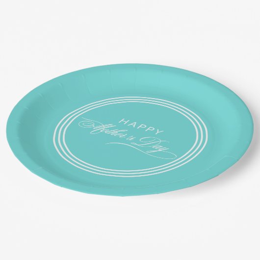 Robin Egg Blue Calligrafie Moederdag Papieren Bordje (Gekanteld)