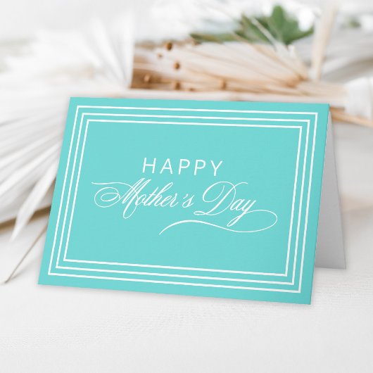Robin Egg Blue Calligraphy Happy Moederdag Kaart